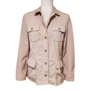 Calvin Klein Womens Windbreaker Jacket Pink Size 8 Lightweight Button Down Coat